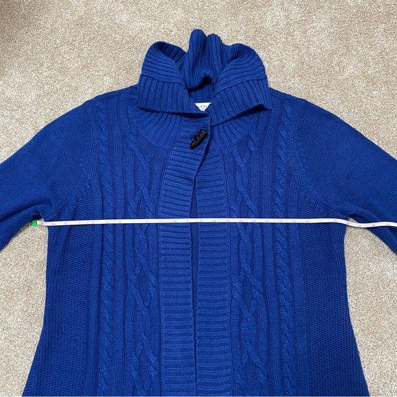 Cozy Denim&Co Royal Blue Knit Collared Cardigan Sweater A217262 Grannycore - Picture 9 of 11